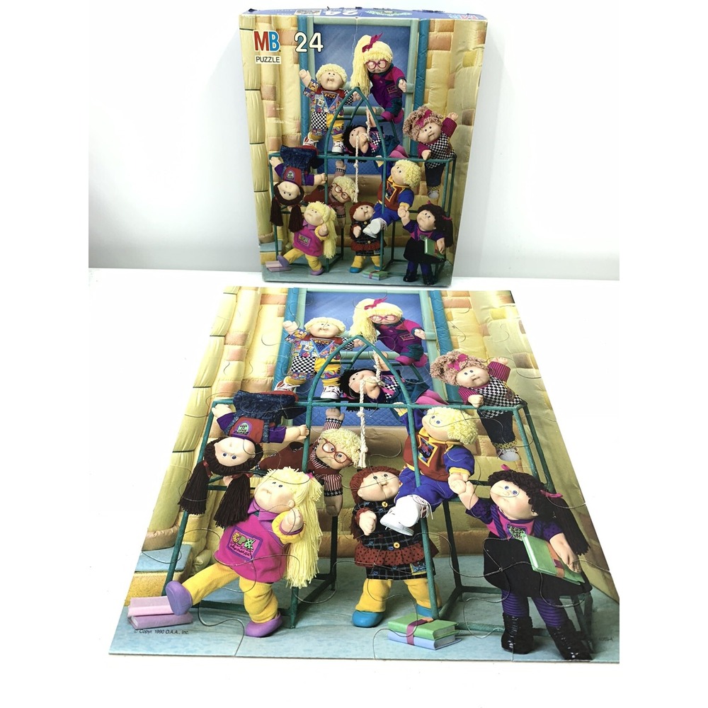 Vintage Cabbage Patch 24 Piece Jigsaw Puzzle Milton Bradley Jungle Gym